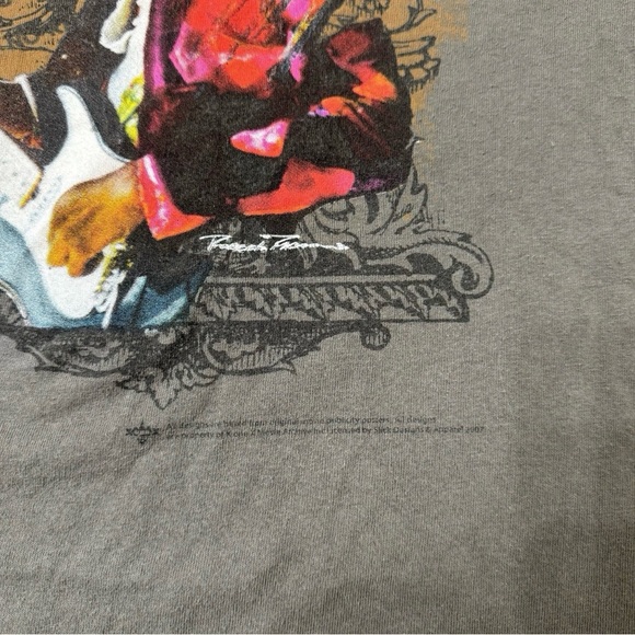 2007 Jimi Hendrix Woodstock Graphic Gray Short Sleeve T-Shirt Large - Picture 3 of 8